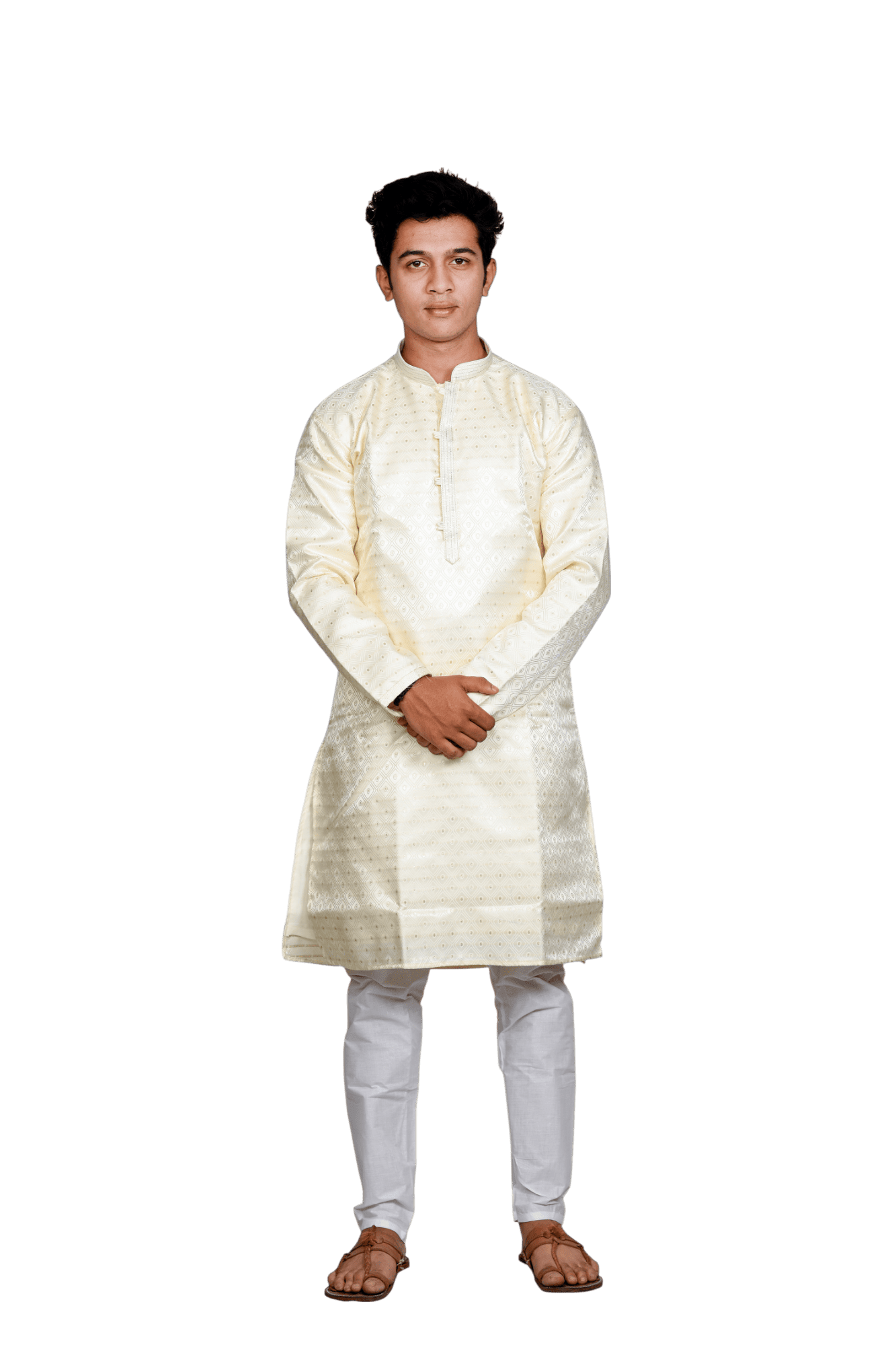 Jacquard Pintex Patti Kurta Pajama Set